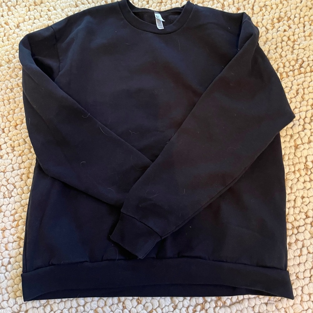Men’s Black American Apparel crewneck sweatshirt, XL
